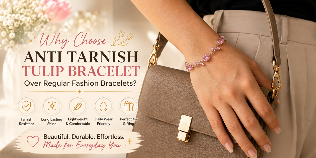 Anti tarnish Tulip Bracelet for women in a luxury lifestyle setting