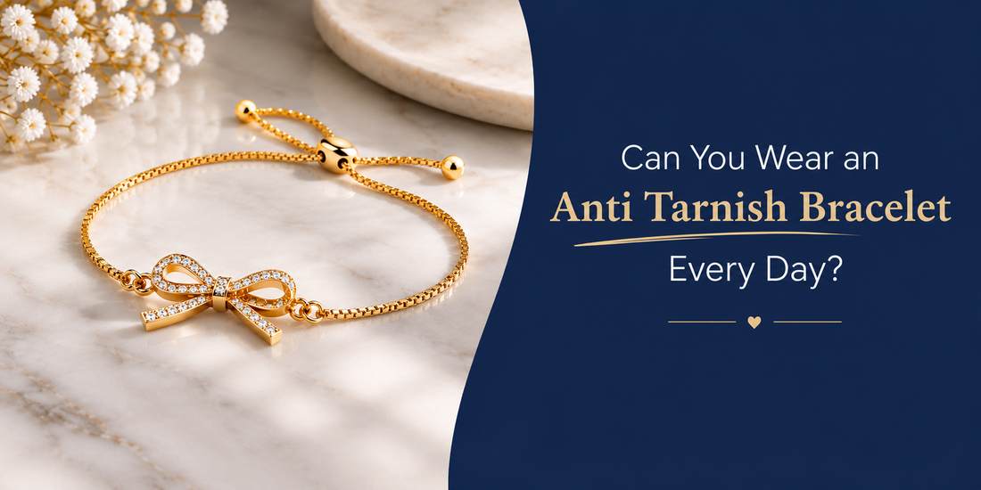 Gold anti tarnish bracelet styled for everyday wear