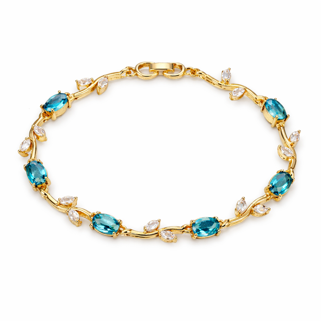 Tulip Bracelet For Girls | Anti Tarnish Stainless Steel Crystal Bracelet