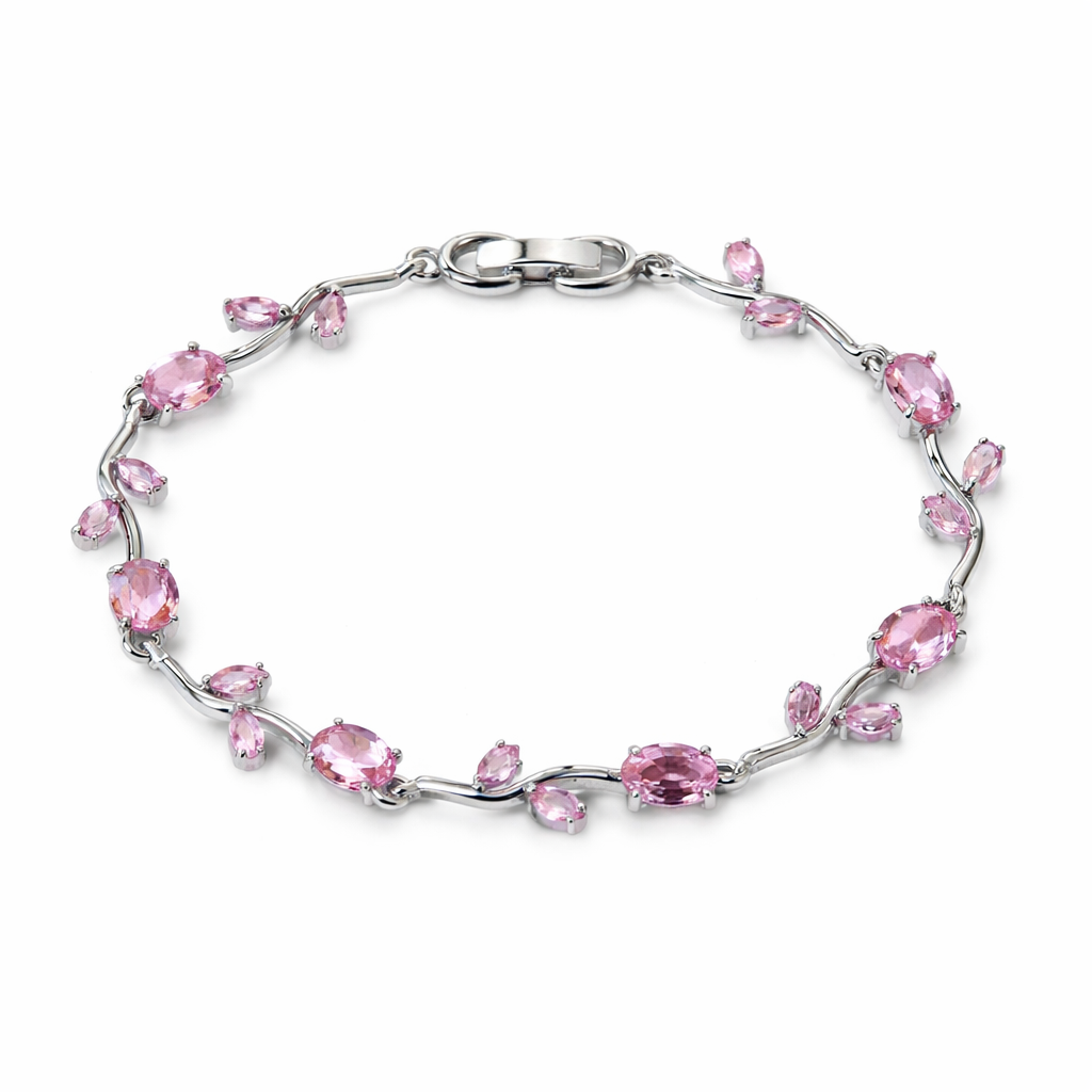 Tulip Bracelet For Girls | Anti Tarnish Stainless Steel Crystal Bracelet