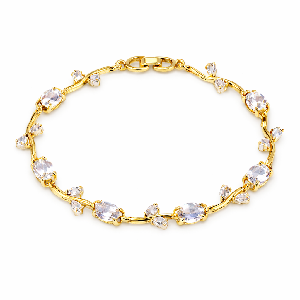 Tulip Bracelet For Girls | Anti Tarnish Stainless Steel Crystal Bracelet