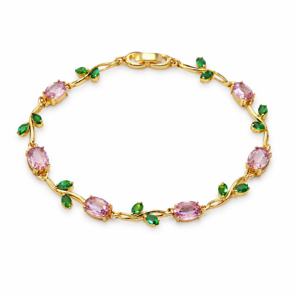 Tulip Bracelet For Girls | Anti Tarnish Stainless Steel Crystal Bracelet