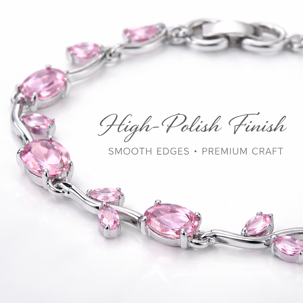 Tulip Bracelet For Girls | Anti Tarnish Stainless Steel Crystal Bracelet