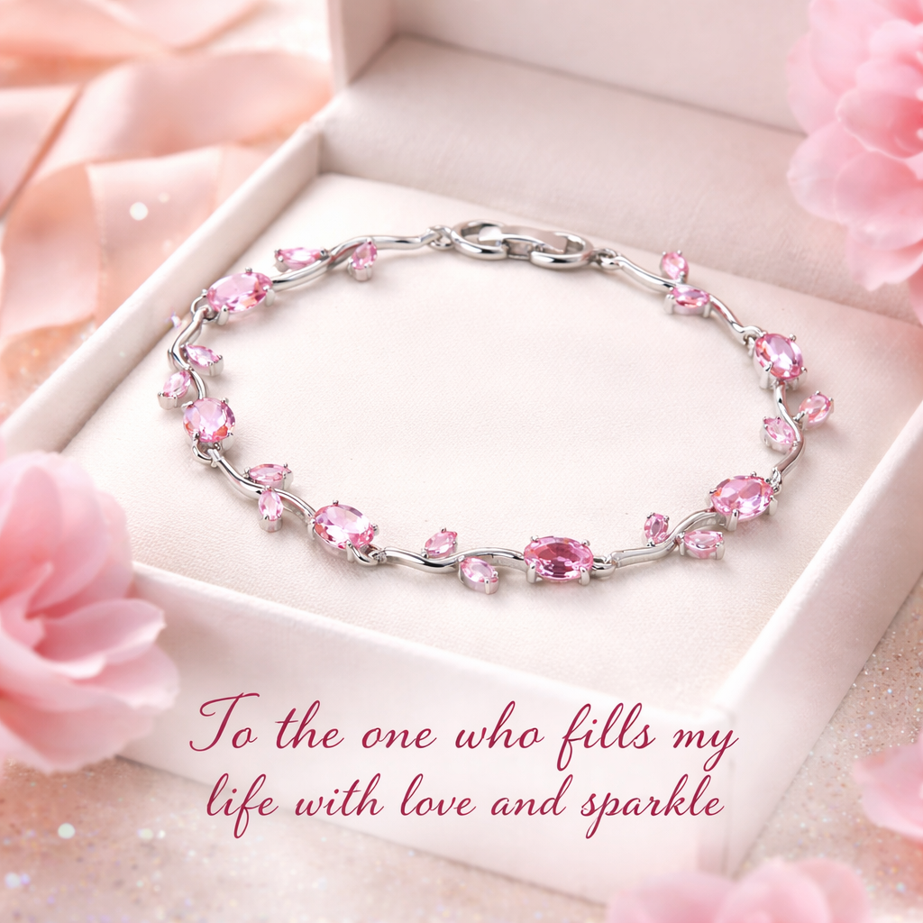 Tulip Bracelet For Girls | Anti Tarnish Stainless Steel Crystal Bracelet