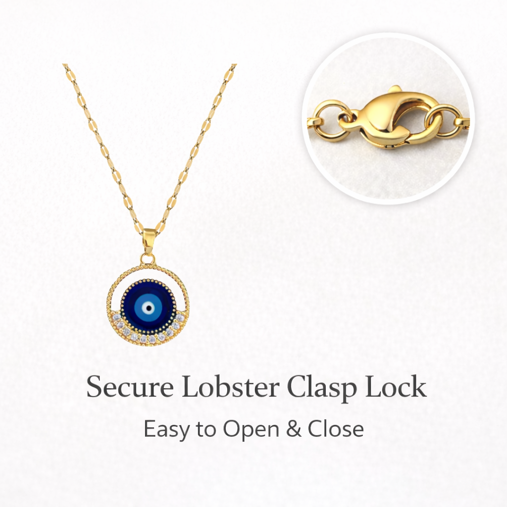 Evil Eye Anti-Tarnish Gold Plated Pendant Necklace for Women