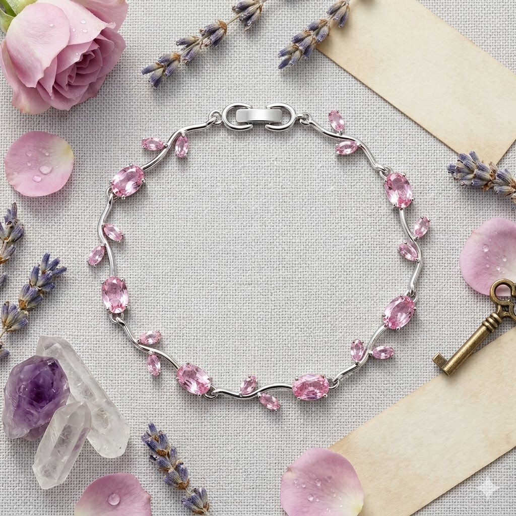 Tulip Bracelet For Girls | Anti Tarnish Stainless Steel Crystal Bracelet