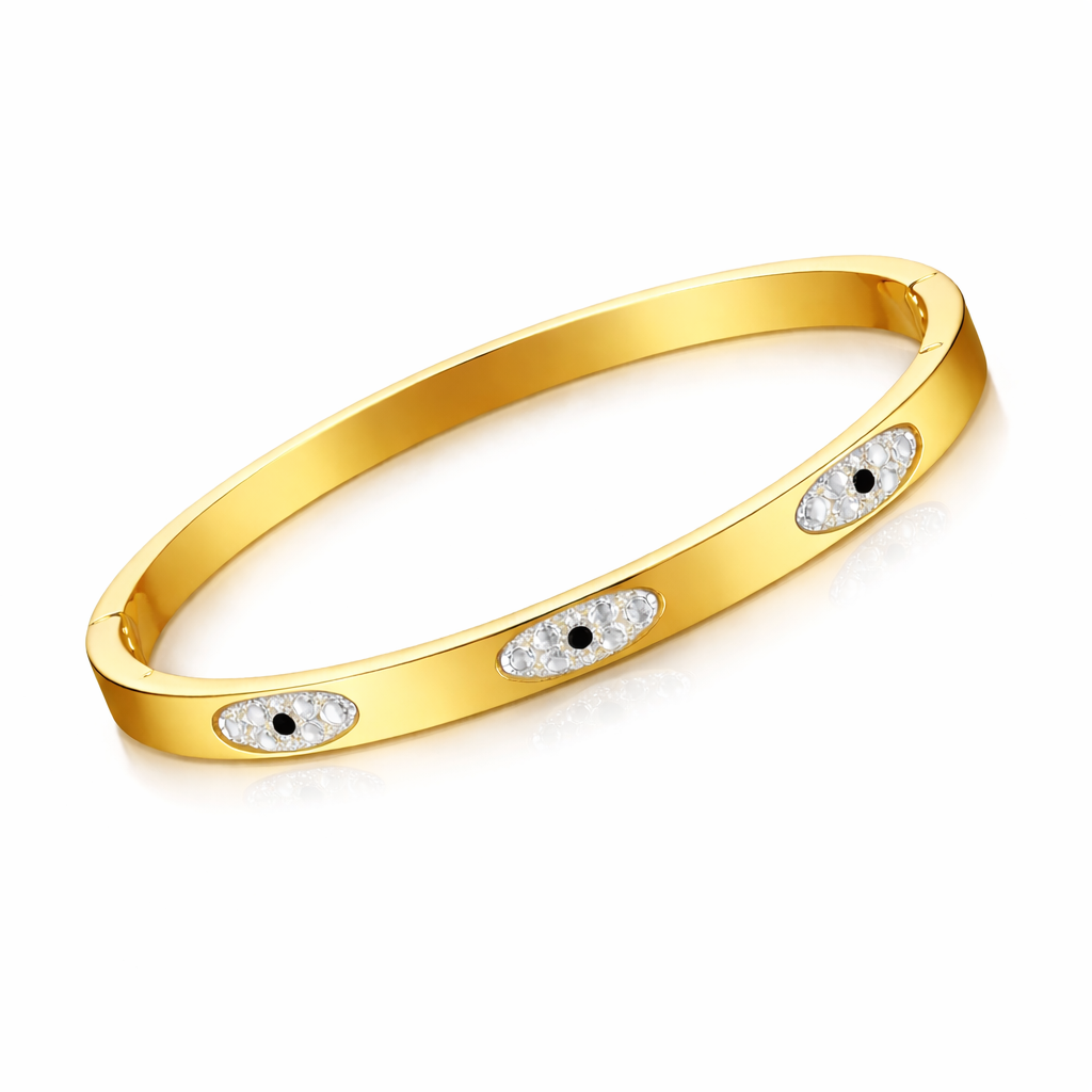 Minimal gold bracelet with eye design for elegant everyday wear