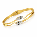 anti tarnish gold snake bracelet for women waterproof zircon cuff bangle