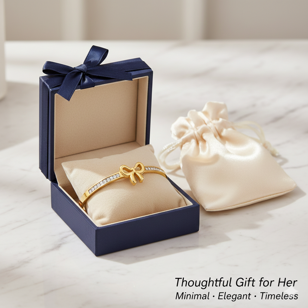Elegant bow bracelet gift for her suitable for special occasions