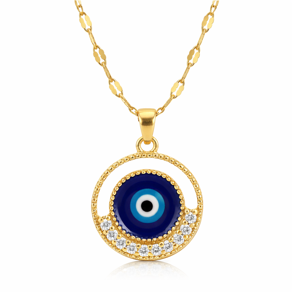 Anti-tarnish evil eye necklace for women by Cosypick Jewels