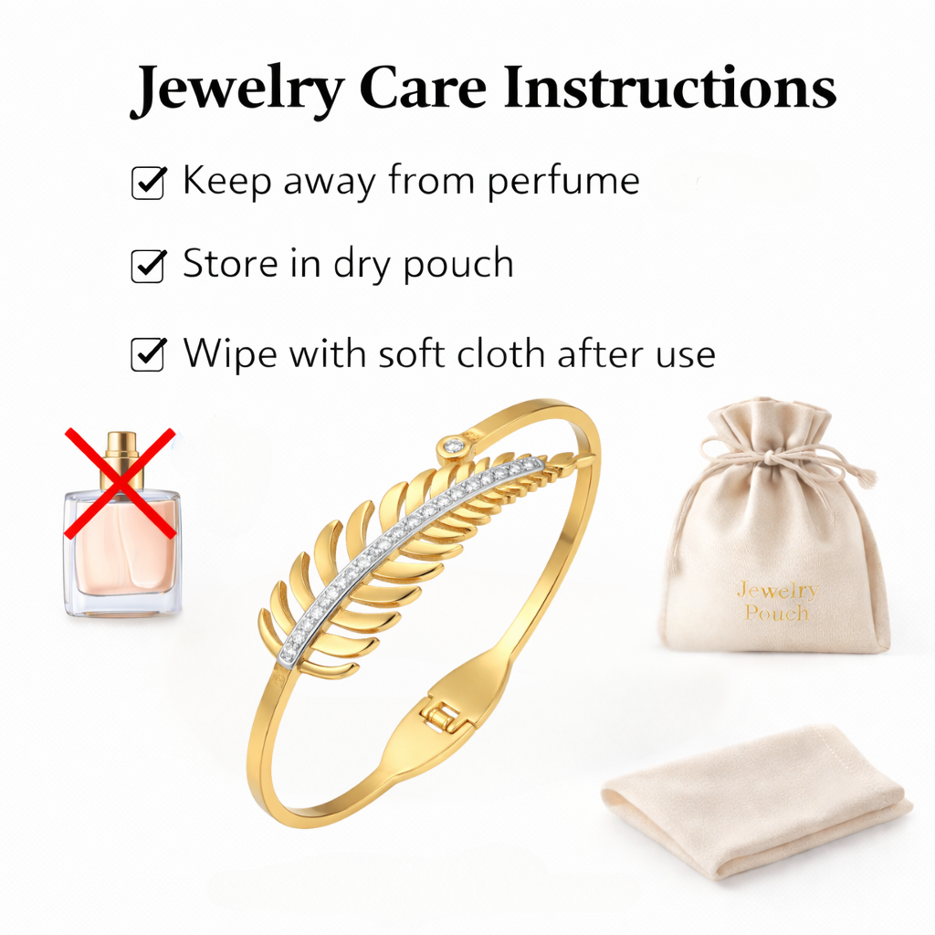 Jewellery care instructions for anti-tarnish bracelet