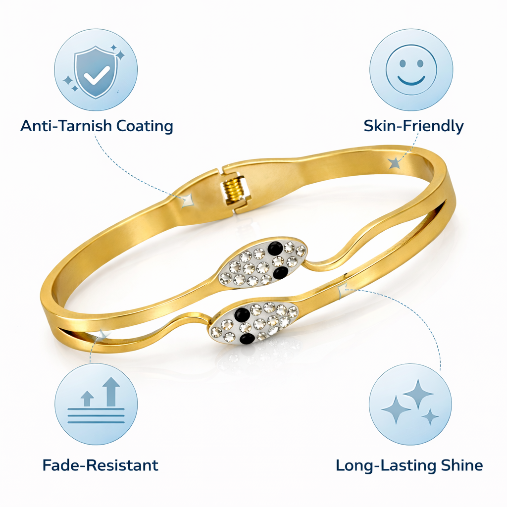 Waterproof anti-tarnish snake bracelet for daily wear