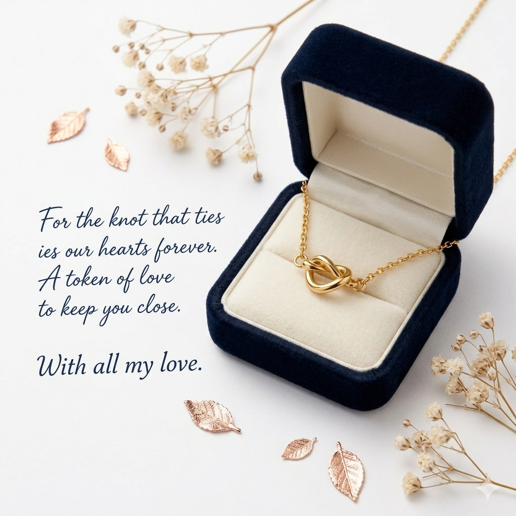 Elegant knot necklace gift idea for her suitable for special occasions